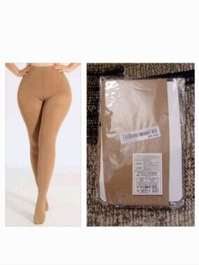 4/$50 New Solid Beige Tights - Plus Size (0XL-5XL)